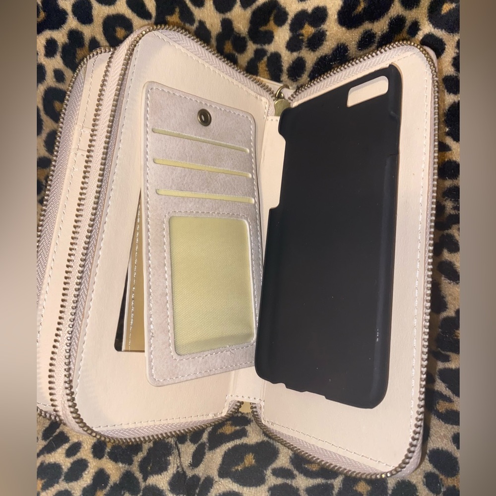 Light Pink / Salmon Pink Clutch with Magnetic Phone Case